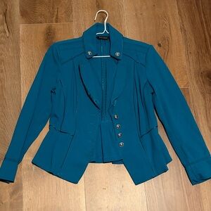 WHBM Women's Teal Jacket, Size Large